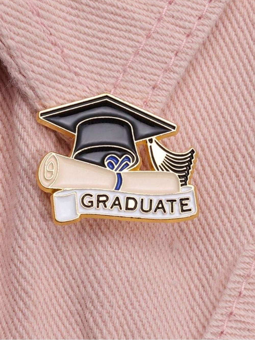 Graduate Cap & Diploma Enamel Brooch